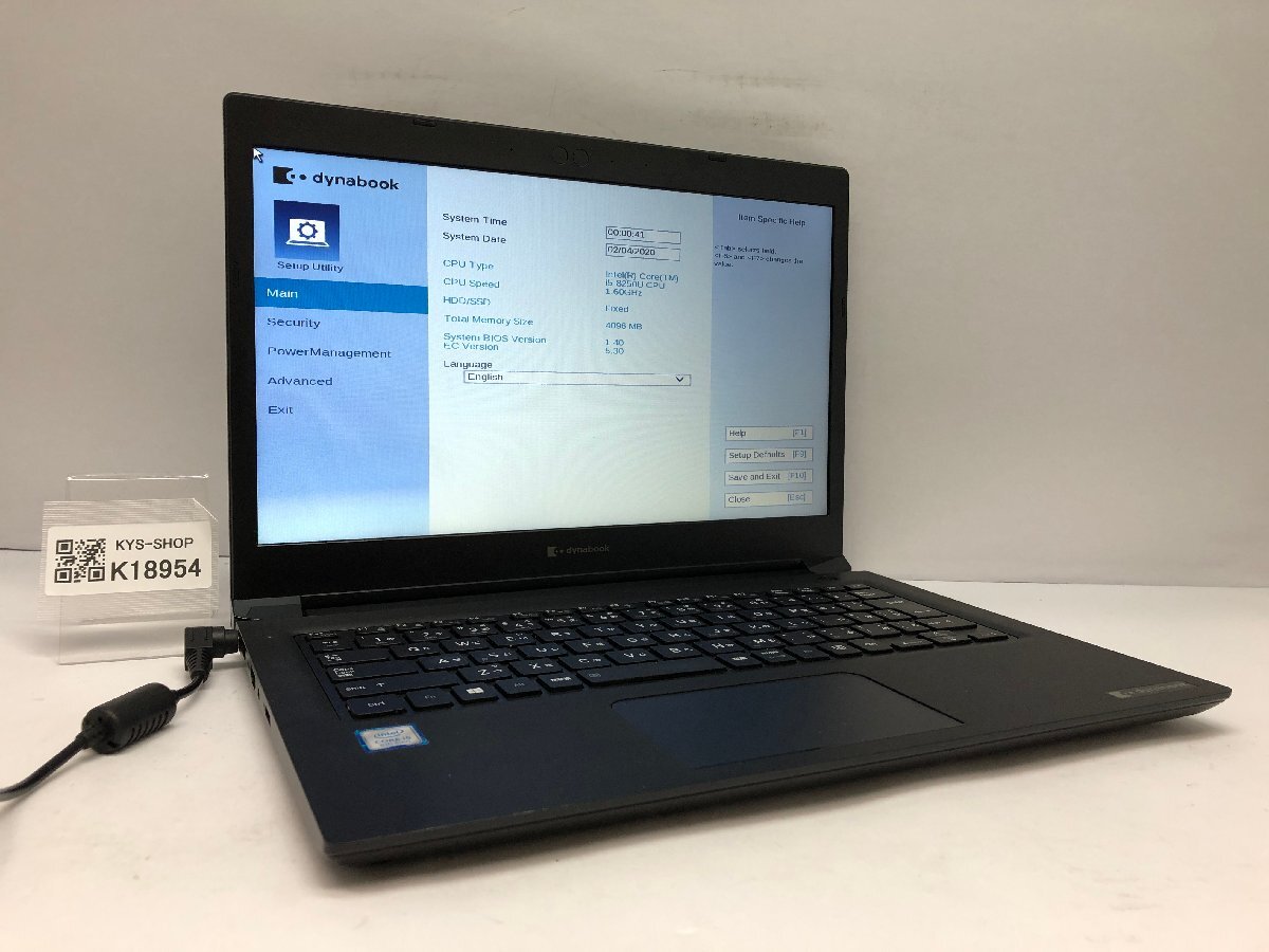 ジャンク/ TOSHIBA dynabook S73/DP Intel Core i5-8250U メモリ4.1GB ストレージ無し 【K18954】拍卖