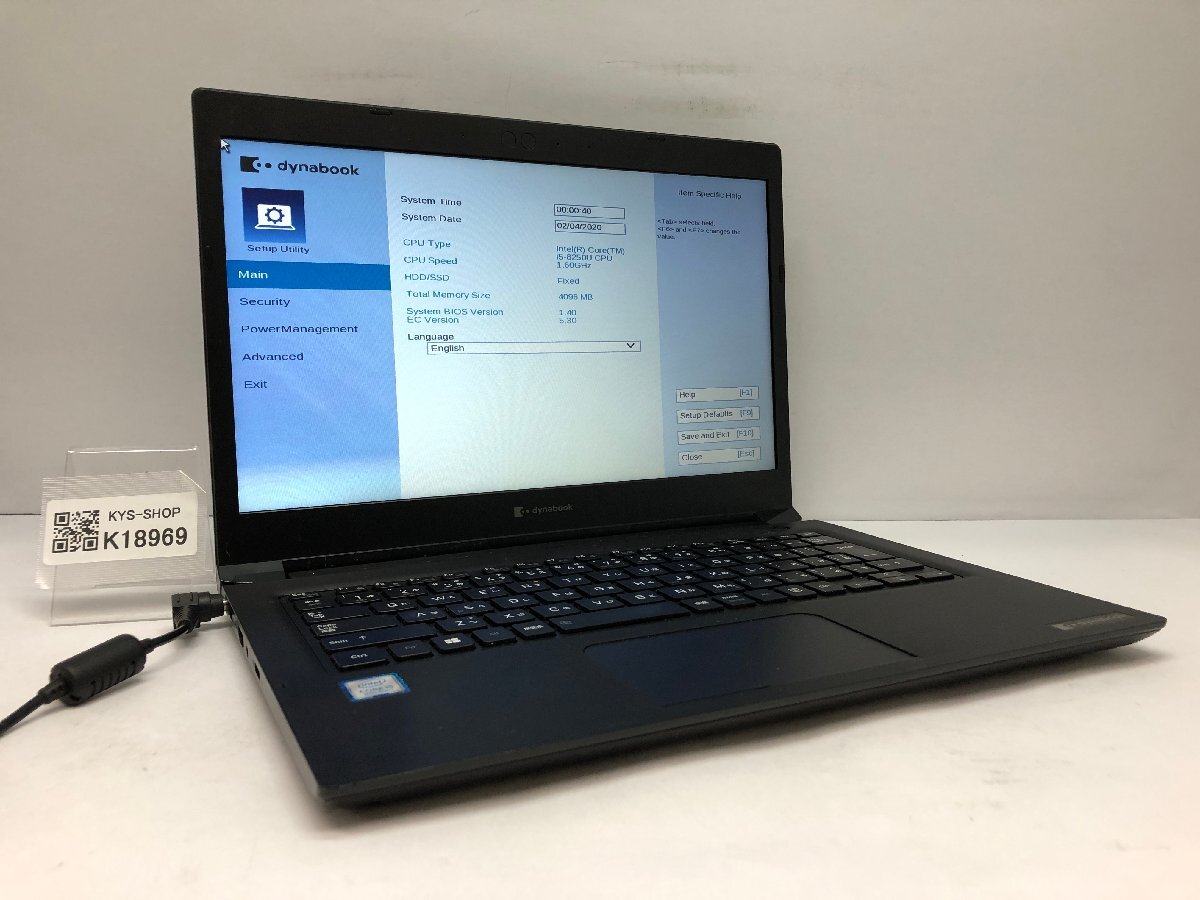 ジャンク/ TOSHIBA dynabook S73/DP Intel Core i5-8250U メモリ4.1GB ストレージ無し 【K18969】拍卖