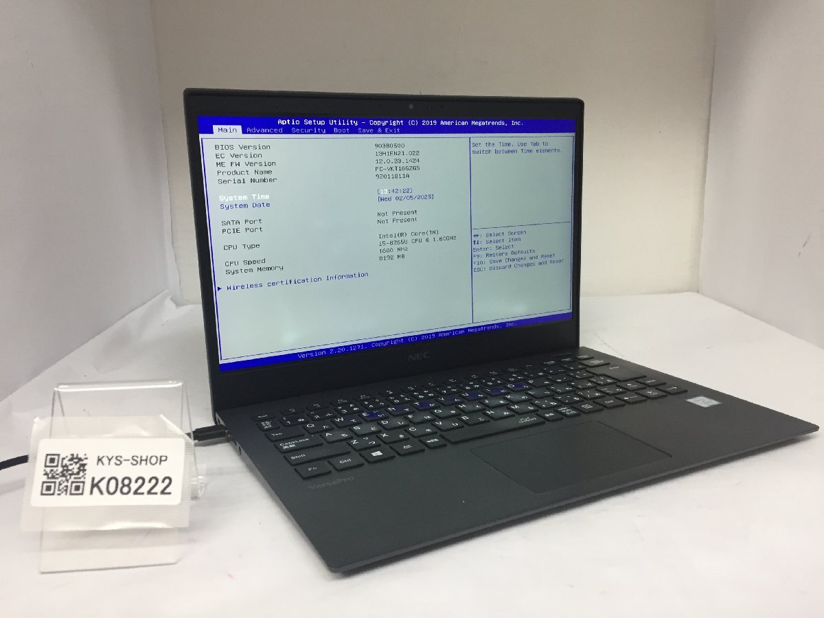 ジャンク/ NEC PC-VKT16GZG5 Intel Core i5-8265U メモリ8.19GB ストレージ無し 【K08222】拍卖
