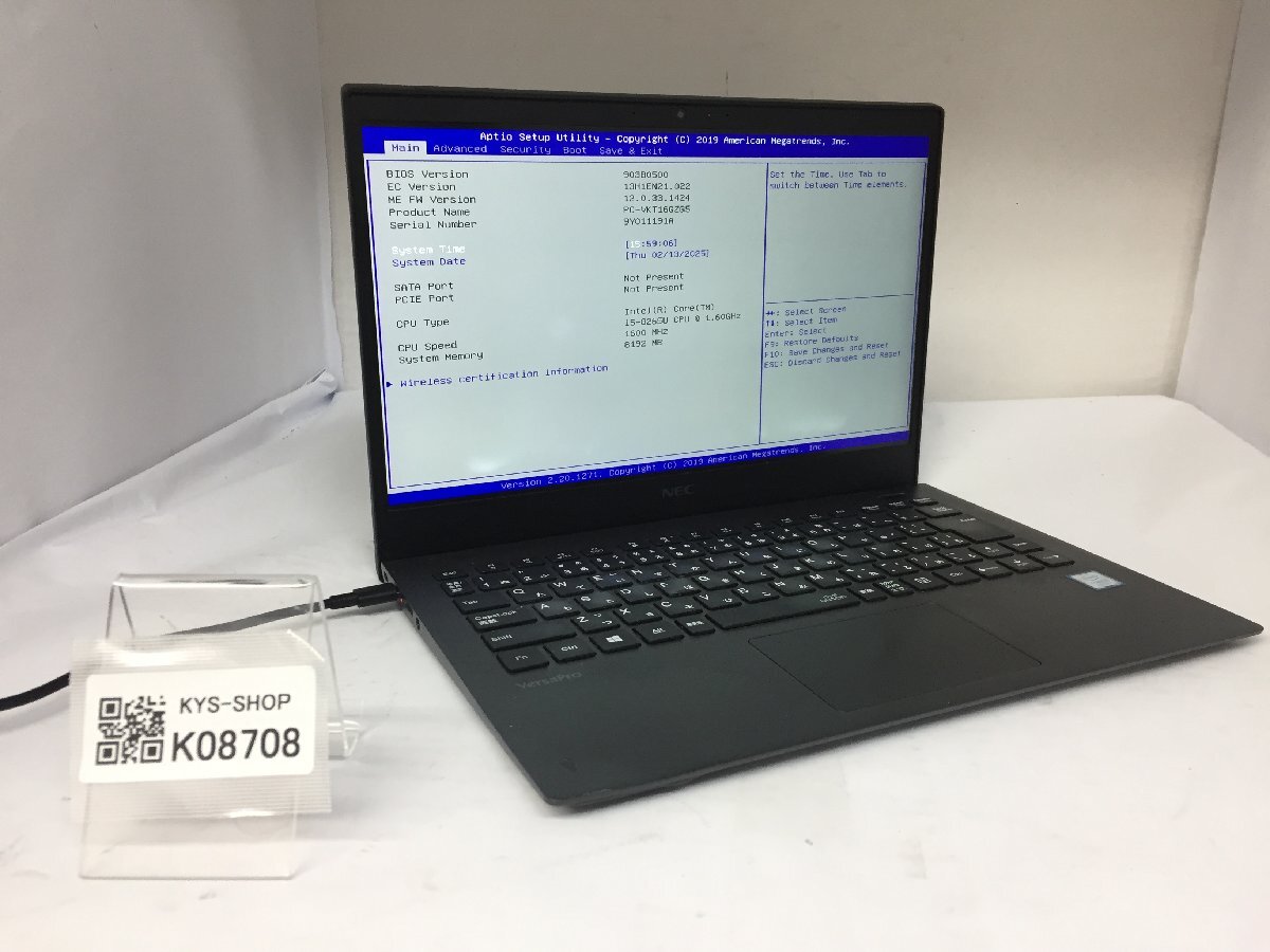 ジャンク/ NEC PC-VKT16GZG5 Intel Core i5-8265U メモリ8.19GB ストレージ無し 【K08708】拍卖