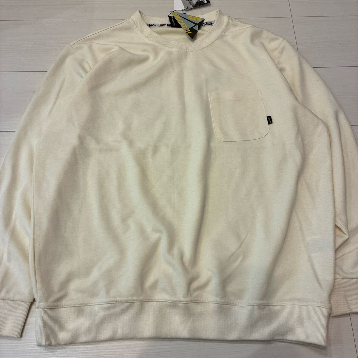 新品未使用 キャプテンスタッグ トレーナー スウェット アイボリー 生成り トップス アウトドア キャンプ ストリート 拍卖