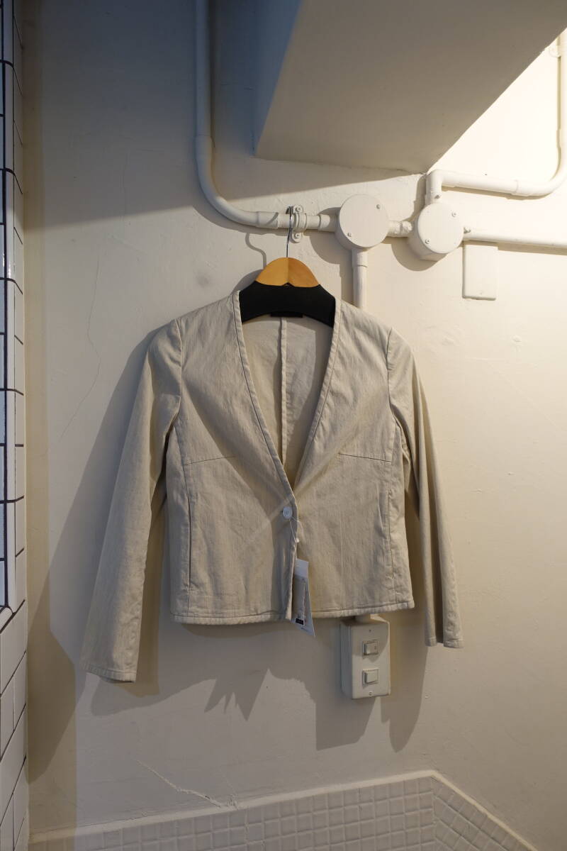 ◎トゥモローランド ノーカラー ジャケット リネン36% ストレッチ ジャケット サイズ36 未使用 定価36300円拍卖