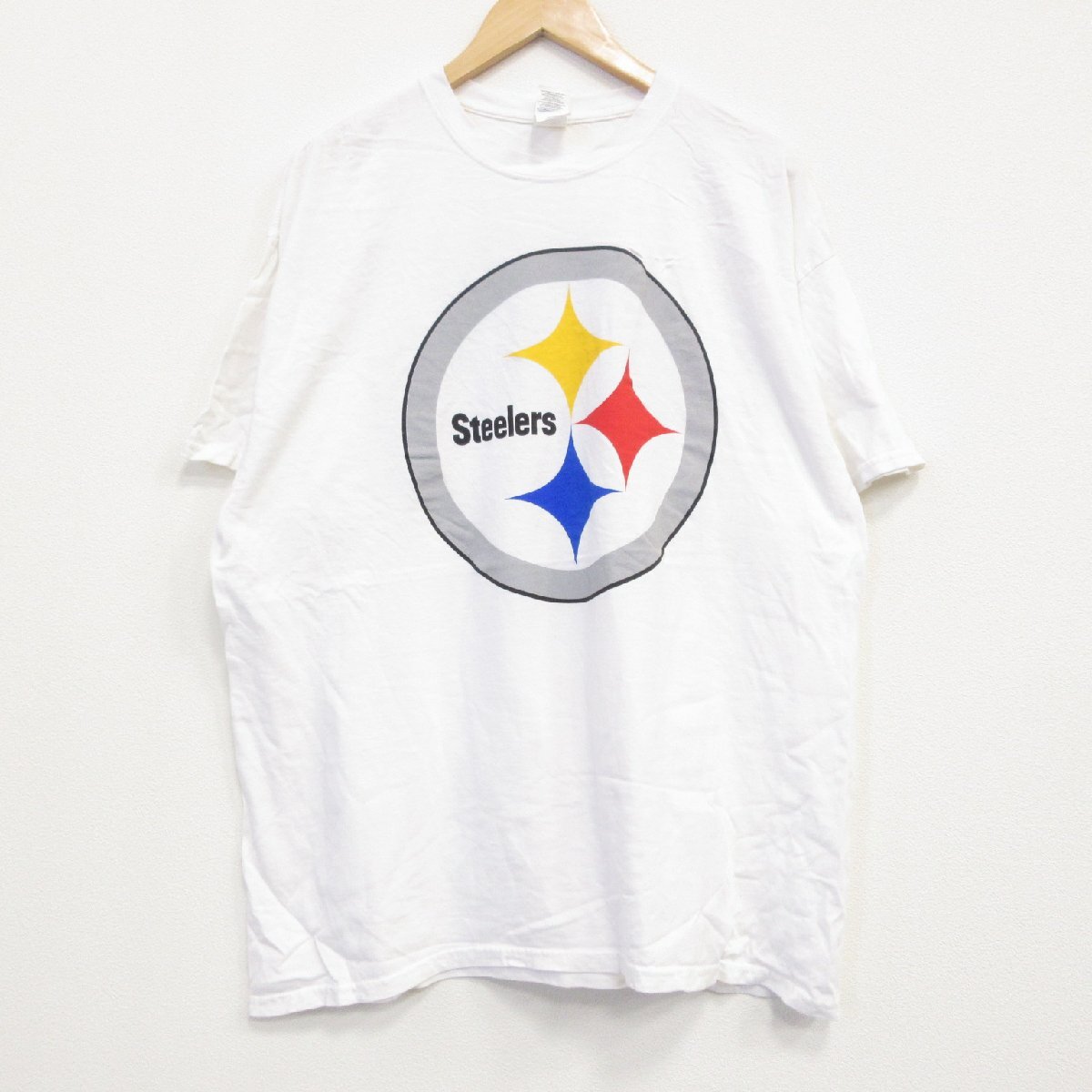 XL/古着 半袖 Tシャツ メンズ NFL ピッツバーグスティーラーズ コットン クルーネック 白 ホワイト アメフト スーパーボウル 25jul19 中古拍卖