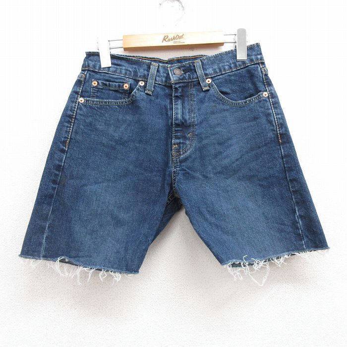 古着 リーバイス Levis505 ショート パンツ ショーツ レディース 紺 ネイビー デニム 25jun27 中古 ボトムス 短パン ショーパン ハーフ拍卖