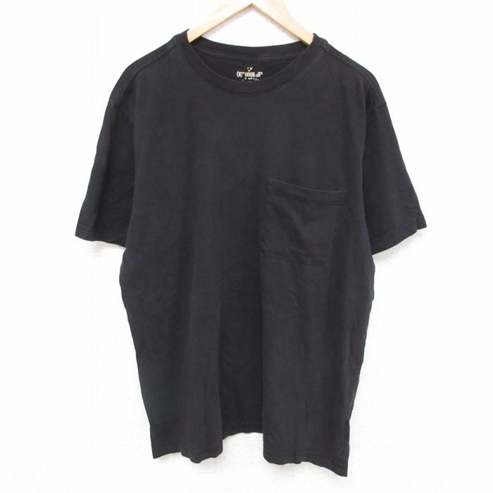 XL/古着 半袖 Tシャツ メンズ 胸ポケット付き 大きいサイズ クルーネック 黒 ブラック 25jun27 中古拍卖