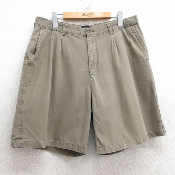 W35/古着 HAGGAR ショート パンツ ショーツ メンズ コットン 薄茶 ブラウン 25jul02 中古 ボトムス 短パン ショーパン ハーフ拍卖