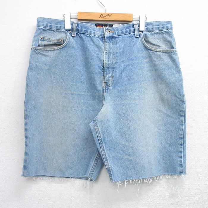 W39/古着 ルート66 ショート パンツ ショーツ メンズ 00s ヒゲ コットン 紺 ネイビー デニム 25jul03 中古 ボトムス 短パン ショーパン ハ拍卖