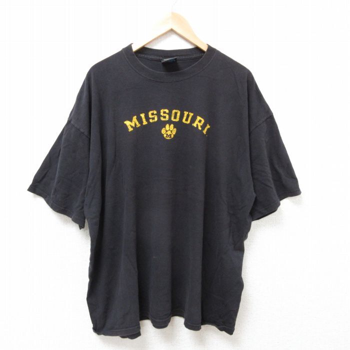 XL/古着 半袖 ビンテージ Tシャツ メンズ 00s ミーズーリ 大きいサイズ コットン クルーネック 黒 ブラック 25jul07 中古拍卖