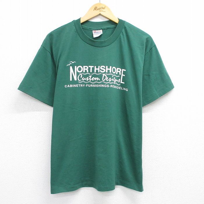 XL/古着 ヘインズ 半袖 ビンテージ Tシャツ メンズ 00s NORTHSHORE クルーネック 緑 グリーン 25jul10 中古拍卖