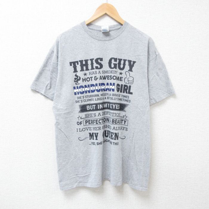 XL/古着 半袖 Tシャツ メンズ THIS GUY クルーネック グレー 霜降り 25jul04 中古拍卖