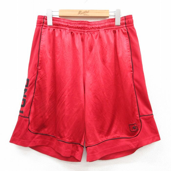 W33/古着 ショート トレーニング パンツ ショーツ メンズ AND1 赤 レッド 25jul05 中古 ボトムス 短パン ショーパン拍卖