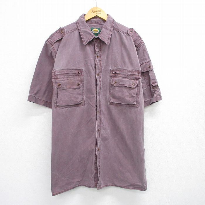 XL/古着 カベラス 半袖 ワーク シャツ メンズ 00s 大きいサイズ ロング丈 コットン 紫 パープル spe 25jul05 中古 トップス拍卖