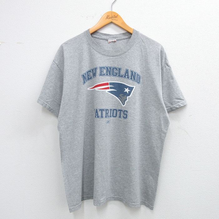 XL/古着 半袖 ビンテージ Tシャツ メンズ 00s NFL ニューイングランドペイトリオッツ 大きいサイズ クルーネック グレー 霜降り アメフト拍卖
