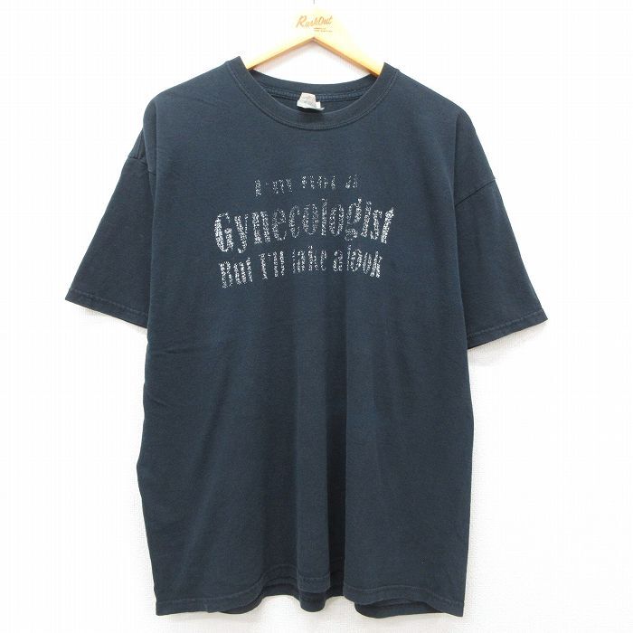 XL/古着 半袖 ビンテージ Tシャツ メンズ 00s Gynecologist 大きいサイズ コットン クルーネック 黒 ブラック 25jul05 中古拍卖