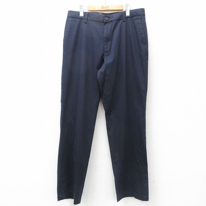 W36/古着 ドッカーズ パンツ メンズ ワンポイントロゴ 紺 ネイビー 25jul10 中古 ボトムス ロング拍卖