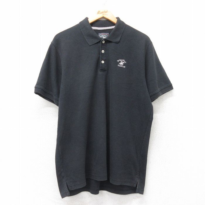 XL/古着 半袖 ポロ シャツ メンズ ビバリーヒルズ ポロクラブ 黒 ブラック 25jul14 中古 トップス拍卖