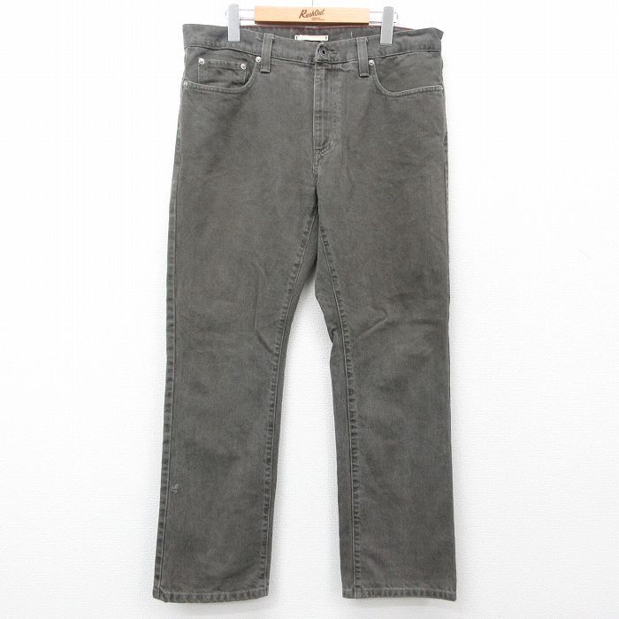 W35/古着 エルエルビーン LLBEAN ジーンズ メンズ 00s コットン 緑系 グリーン デニム 25jul11 中古 ボトムス ジーパン Gパン ロング パン拍卖