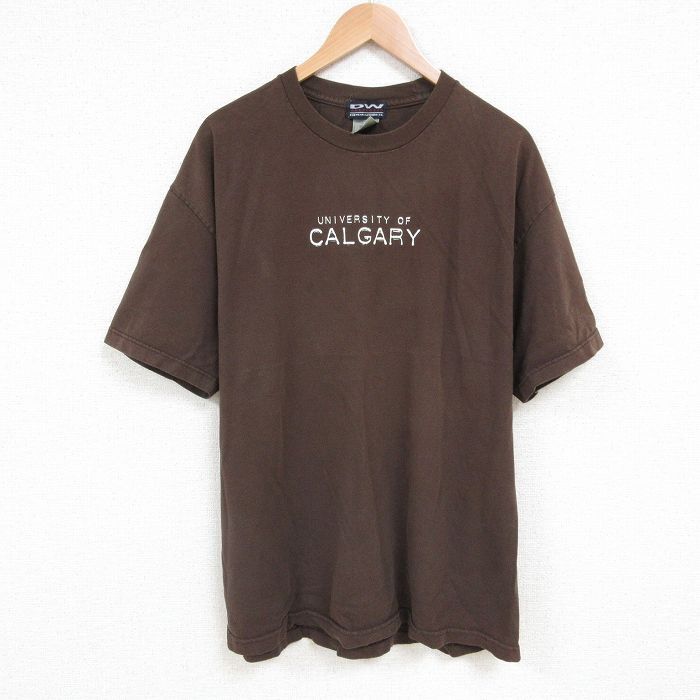 XL/古着 半袖 ビンテージ Tシャツ メンズ 00s CALGARY コットン クルーネック 茶 ブラウン 25jul11 中古拍卖