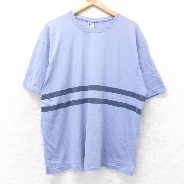 XL/古着 ギャップ GAP 半袖 ビンテージ Tシャツ メンズ 90s 大きいサイズ コットン クルーネック 薄紫 パープル spe 25jul11 中古拍卖