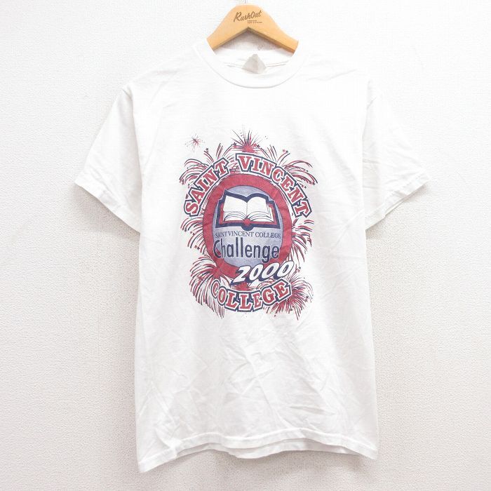 M/古着 ジャージーズ 半袖 ビンテージ Tシャツ メンズ 00s セントヴィンセント カレッジ クルーネック 白 ホワイト 25jul11 中古拍卖