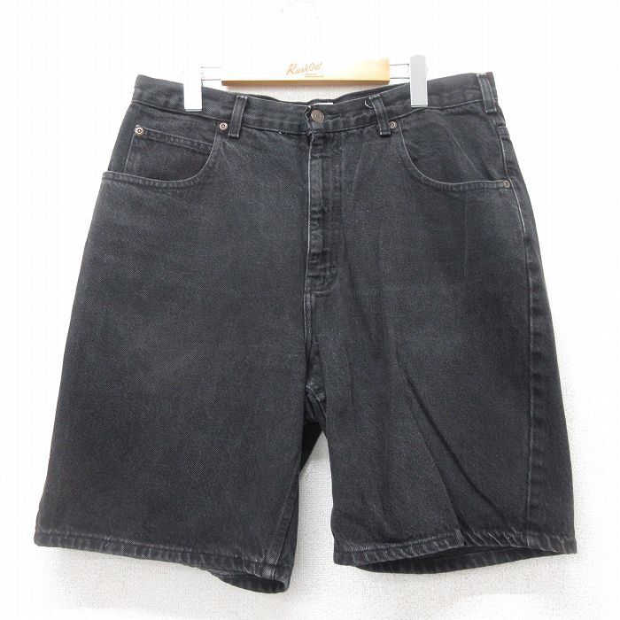 W36/古着 チェロキー ショート パンツ ショーツ メンズ コットン 黒 ブラック デニム 25jul17 中古 ボトムス 短パン ショーパン ハーフ拍卖