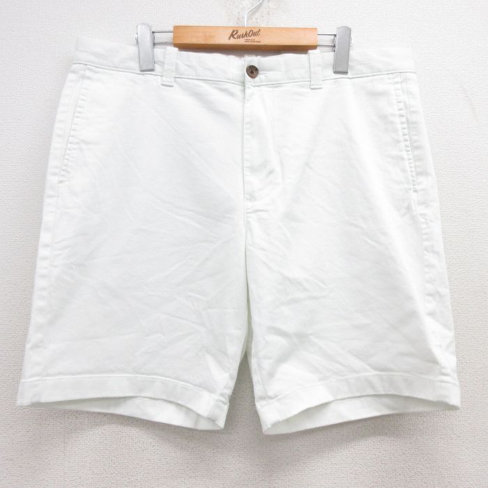 W37/古着 ジェイクルー J.CREW ショート パンツ ショーツ メンズ 白 ホワイト 25jul22 中古 ボトムス 短パン ショーパン ハーフ拍卖