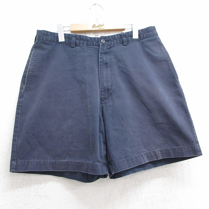 W34/古着 ラルフローレン ブランド ショート チノ パンツ ショーツ チノパン メンズ 90s コットン 紺 ネイビー 25jul18 中古 ボトムス 短パ拍卖