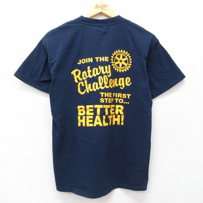 M/古着 半袖 ビンテージ Tシャツ メンズ 00s POTARY コットン クルーネック 紺 ネイビー 25jul24 中古拍卖