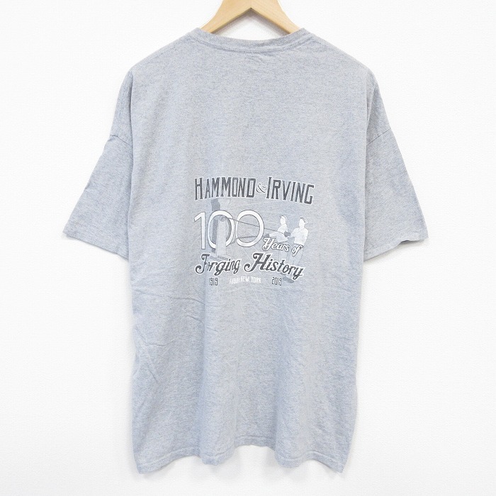 XL/古着 半袖 Tシャツ メンズ HAMMOND 大きいサイズ クルーネック グレー 霜降り 25jul22 中古拍卖