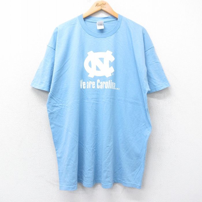 XL/古着 フルーツオブザルーム 半袖 ビンテージ Tシャツ メンズ 00s ノースカロライナ 大きいサイズ ロング丈 コットン クルーネック 薄紺拍卖