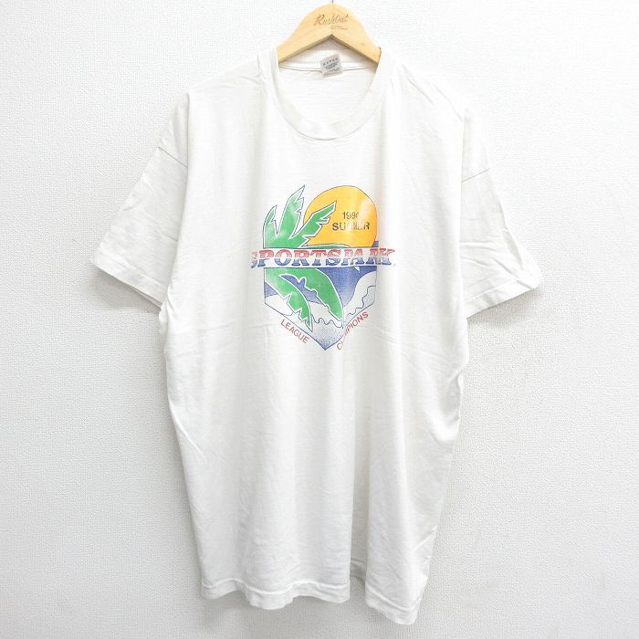 XL/古着 フルーツオブザルーム 半袖 ビンテージ Tシャツ メンズ 90s SPORTSPARK 太陽 ロング丈 大きいサイズ コットン クル拍卖