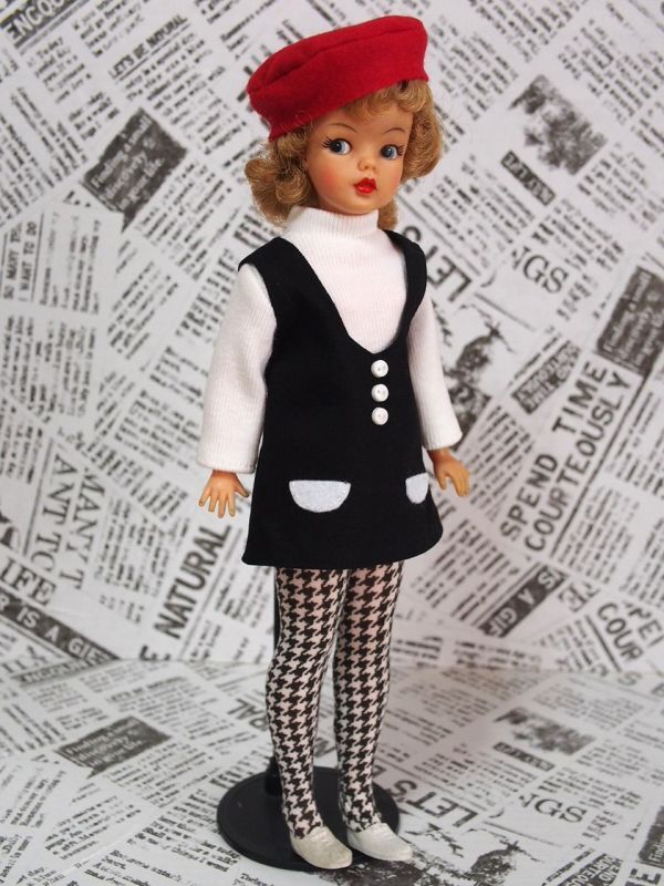 Doll Dressing♪ハンドメイド タミーちゃんサイズお洋服セット人形/アウトフィット/衣装/ワンピース/ドレス/帽子/ドール服/タイツ/レトロ拍卖