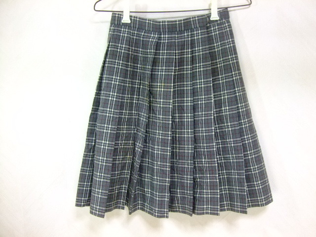 X728/コスプレ衣装/ミツタ 冬スカート/グレー チェック柄 制服/熊本拍卖