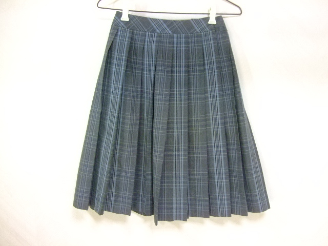 X703/コスプレ衣装/グレー×水色ライン チェック柄 夏スカート/ 制服/拍卖