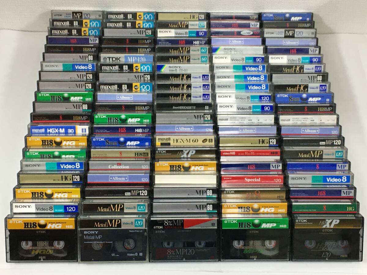 ★☆コ128 中古 8ミリ 8㎜ ビデオテープ Hi8 100本 まとめ売り SONY TDK maxell 他☆★拍卖