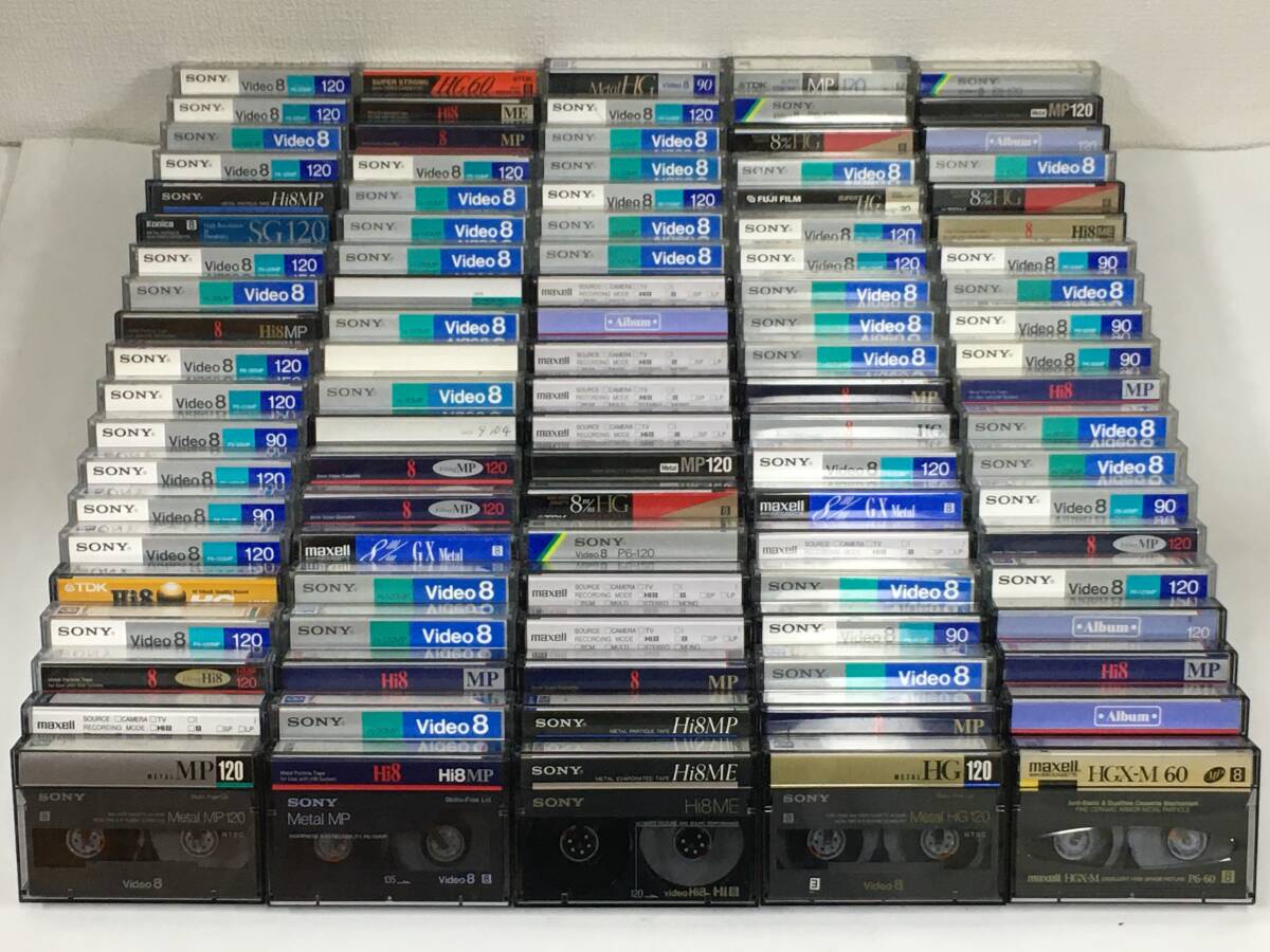 ★☆コ130 中古 8ミリ 8㎜ ビデオテープ Hi8 100本 まとめ売り SONY TDK maxell 他☆★拍卖