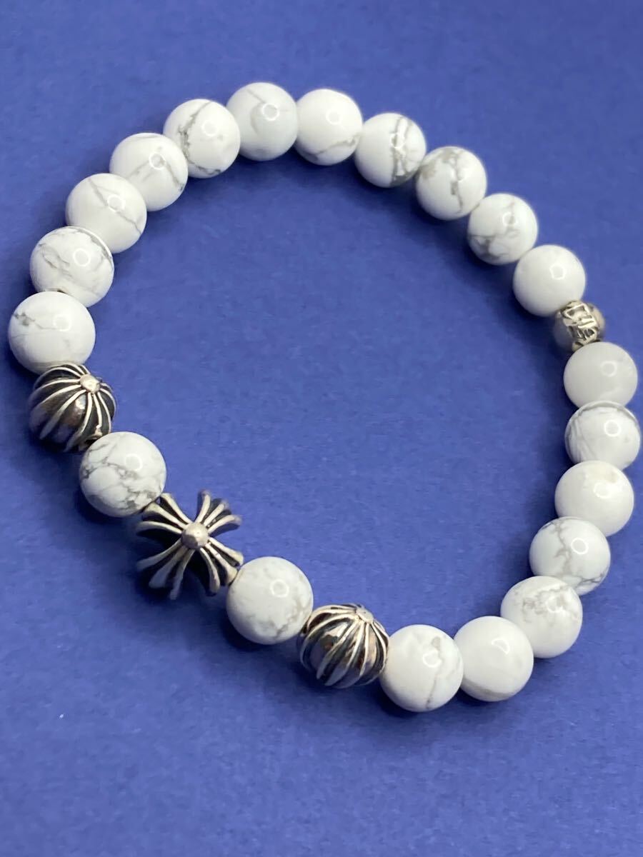 †CHROME HEARTS†クロムハーツ†ビーズ ブレスレット ホワイトターコイズ シルバー925 数珠 インボイス拍卖