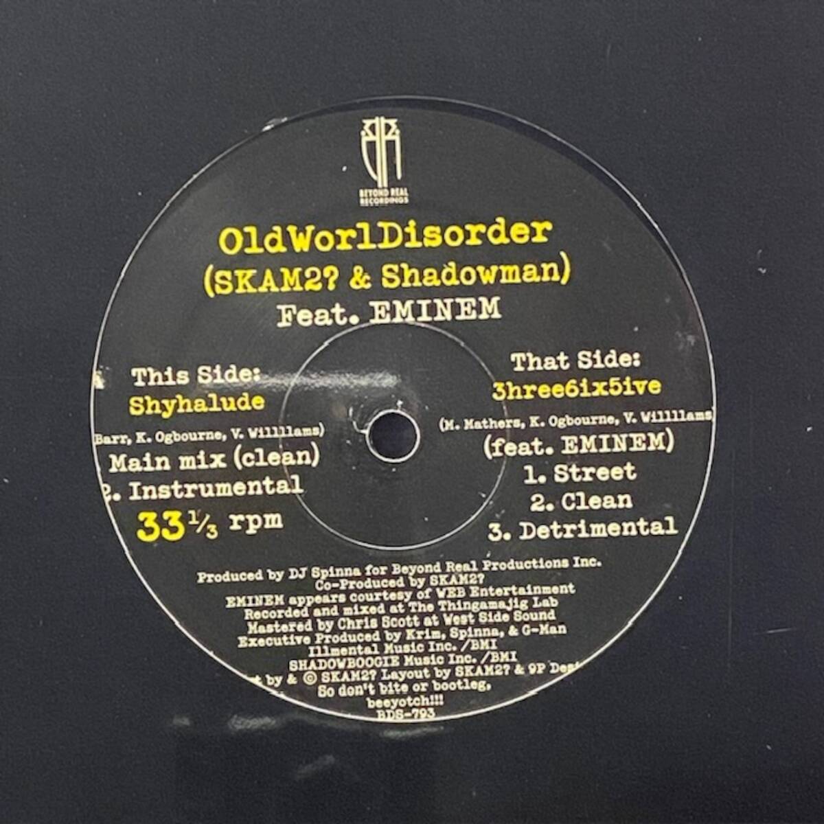 ★OldWorlDisorder, Skam2? And Shadowman - Shyhalde / 3hree6ix5ive(★盤面ほぼ良品!)拍卖