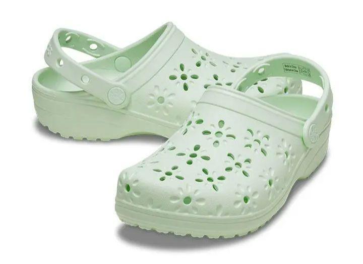 crocs クロックス Classic Floral Cut-Out Clog クラシック フローラル カットアウト ジェイドティント 新品タグ付き拍卖