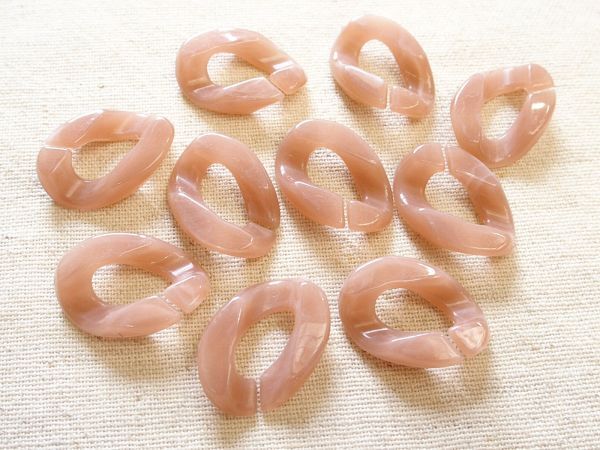 即決☆ 10個 アクリルビーズ アクリルチェーンパーツ マーブル ピンク☆ハンドメイド プラスチックパーツ拍卖