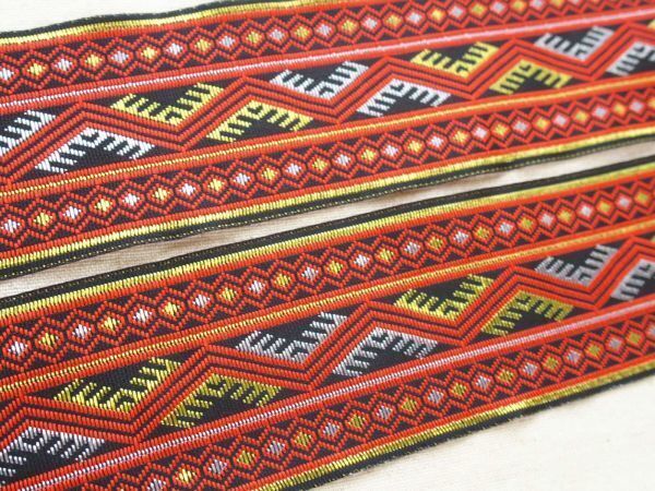 即決 ! 0.5mより チロリアンテープ 三角 黒赤 ☆ リボン ブレード 民族衣装 装飾拍卖