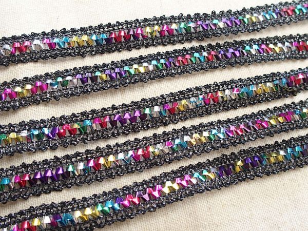 即決 ! 1mより トリムテープ レインボー メタリック☆ブレード 拍卖