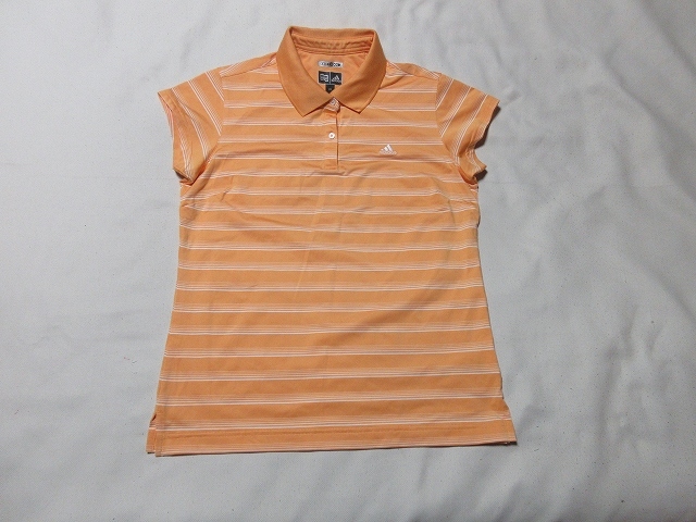 W-146★テーラーメイドゴルフ♪オレンジ系ボーダー/半袖ポロシャツ(L)★拍卖