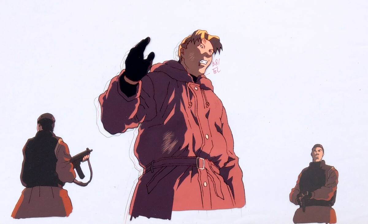 劇場版 スプリガン SPRIGGAN セル画 ジャン・ジャックモンド 動画貼り付き ホチキス留め たかしげ宙 皆川亮二 大友克洋 川崎博嗣 江口寿志拍卖