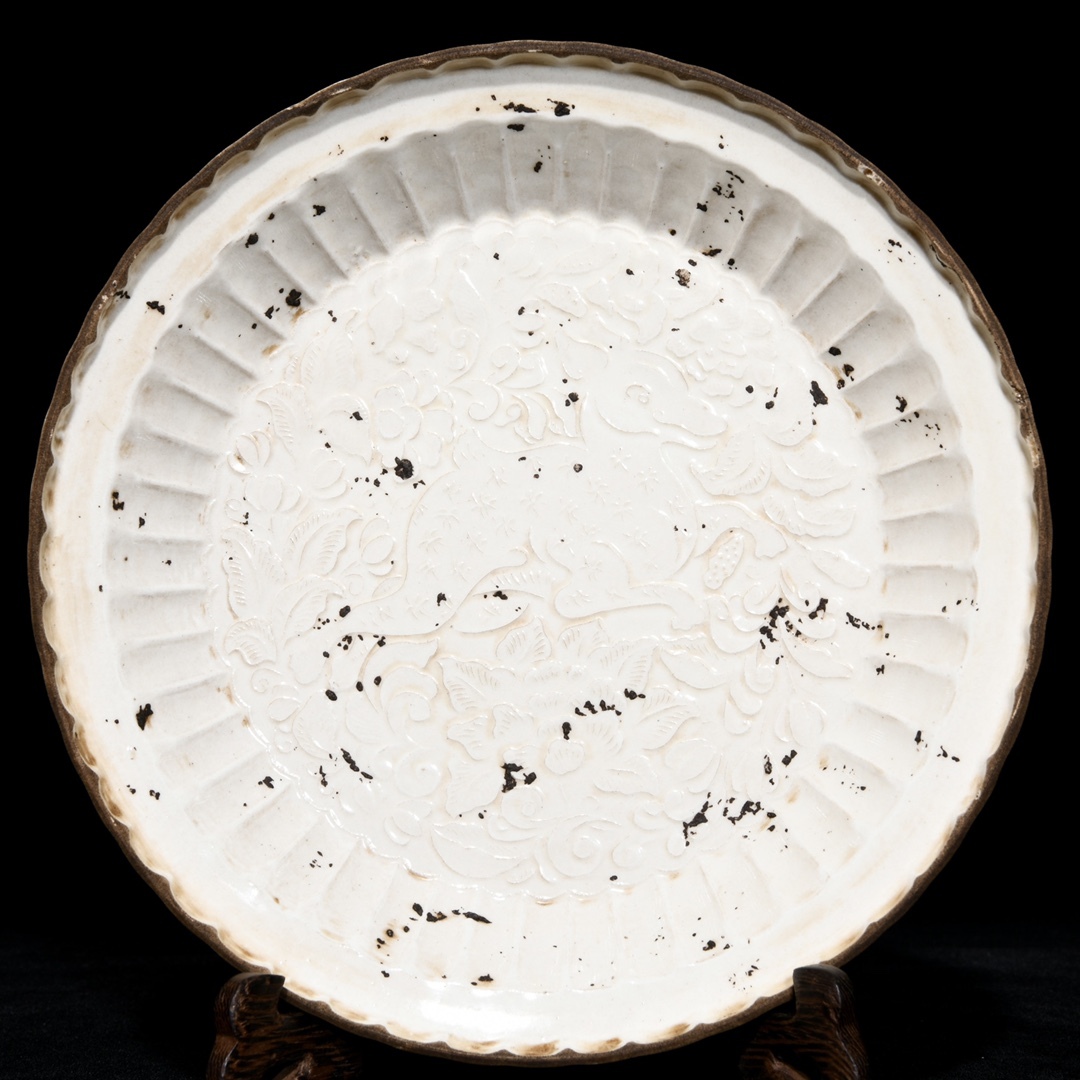 唐物 宋 定窯 包口刻花盤 陶芸 古陶磁器 中国磁器 古美術品 時代物 中国古玩 骨董品 D67拍卖
