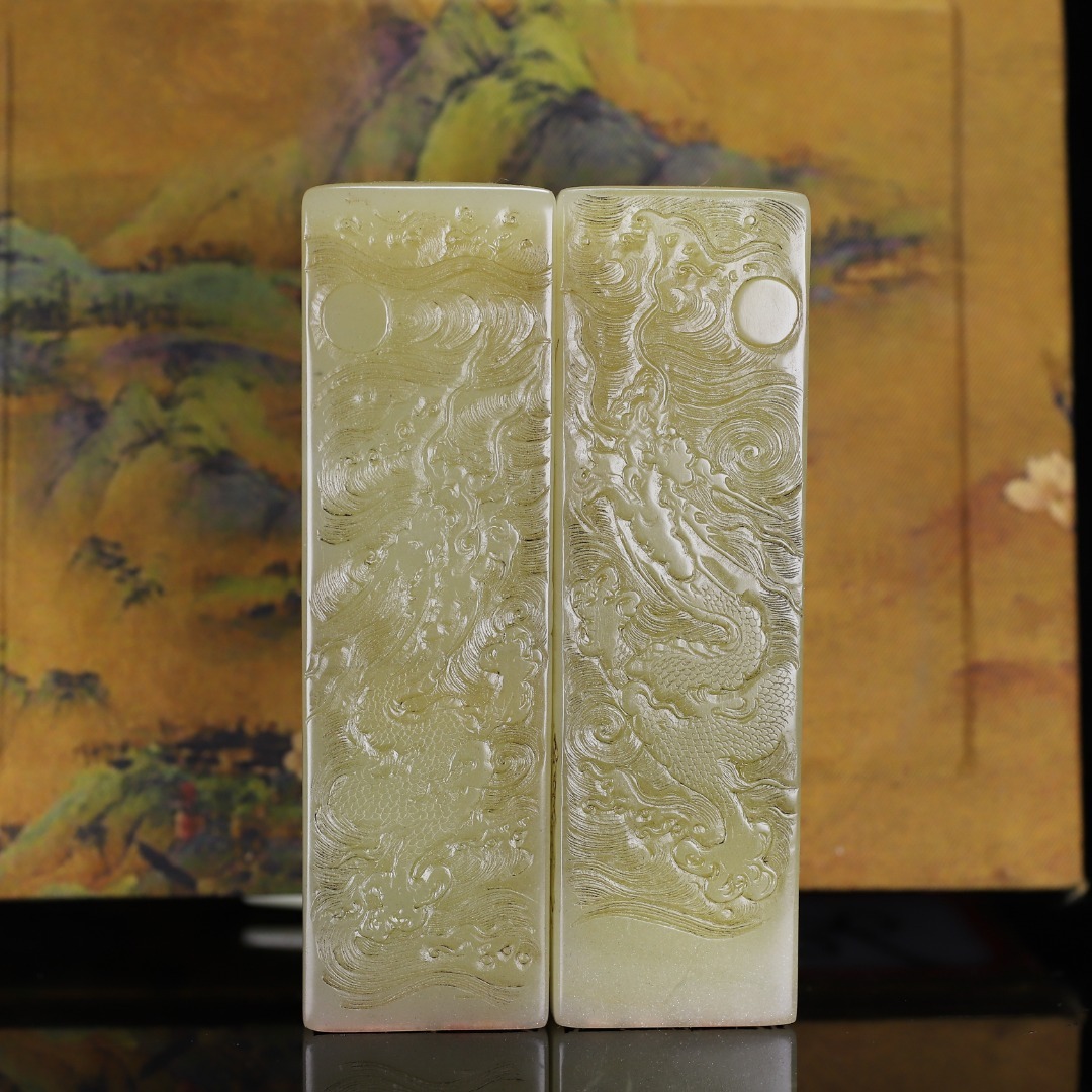 唐物 【清代篆刻家 丁敬】寿山石 芙蓉凍石 双龍護主 閑章 印鑑 天然石 手彫 篆刻 古印材 極細工 古美術品 時代物 中国古玩 骨董品 D67拍卖