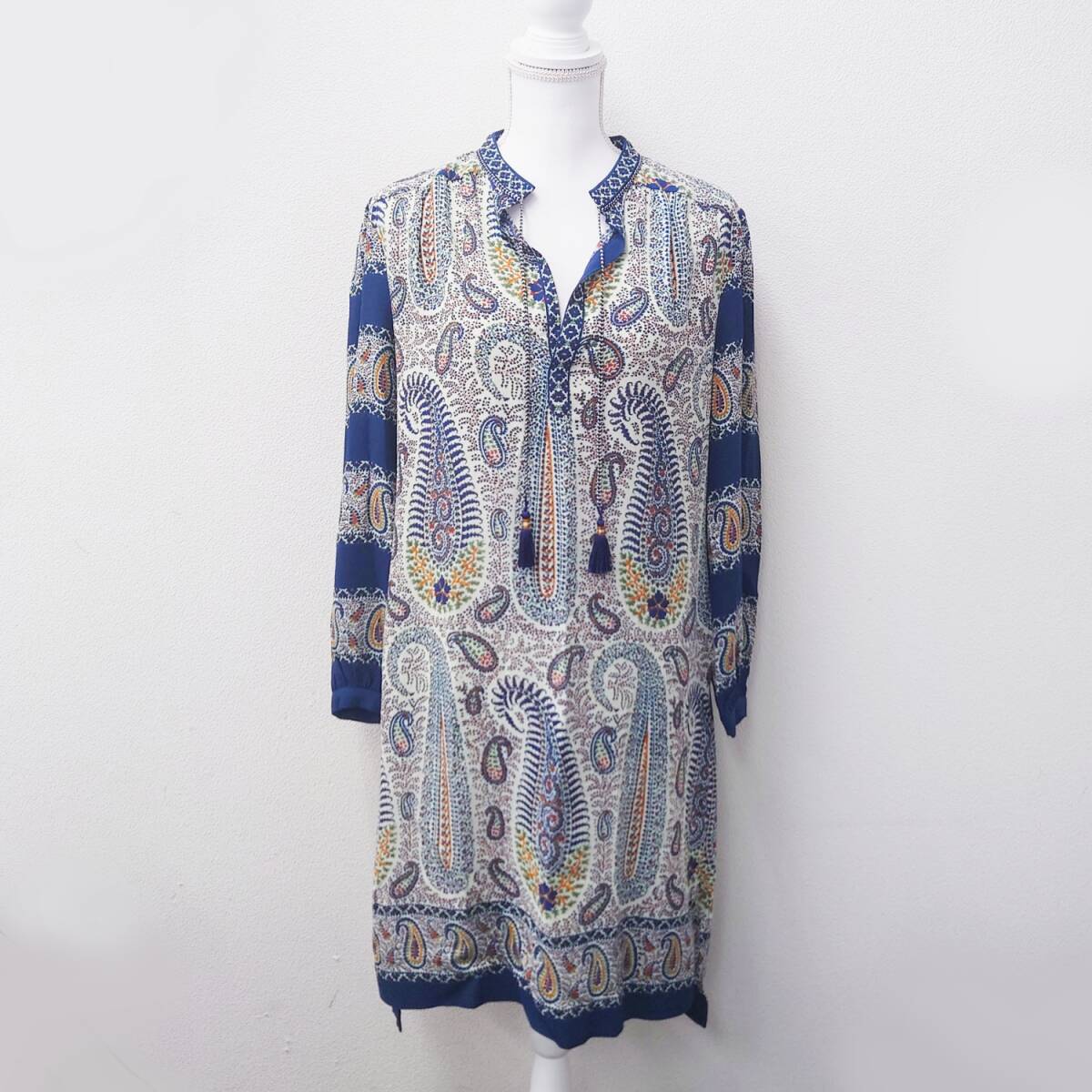 超美品 ETRO ワンピース サイズ40 Mサイズ 長袖 チュニック ペイズリー柄 エトロ 春 夏 秋拍卖