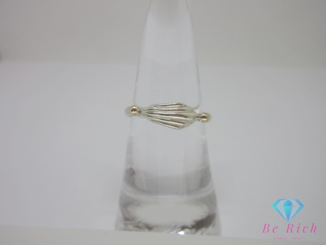 4℃ ヨンドシー K10 YG SILVER デザイン リング 指輪 13号 10金 イエロー ゴールド シルバー ジュエリー アクセサリー 【中古】 ba3426拍卖