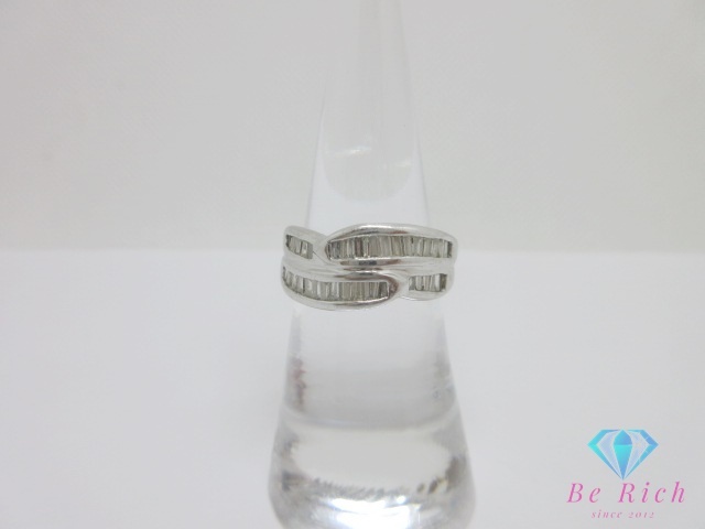 ジュエリーマキ Pt850 プラチナ ダイヤモンド 1.00ct 付 デザイン リング 指輪 12号 メレ 宝石 ジュエリー 【中古】【送料無料】 th13129拍卖