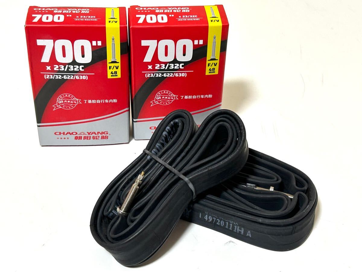 【送料無料特価】CHAOYANG ブチルチューブ 700×23-32C 仏式バルブ長48mm 新品2個セット《チャオヤン/700C/27インチ》拍卖